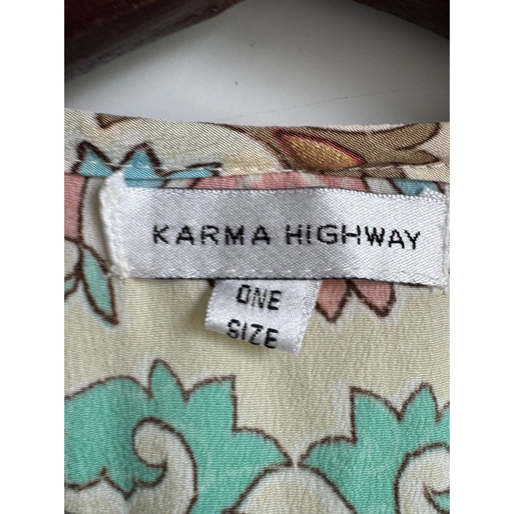 Karma Highway One Size Kimono Oversized Floral Boho Print Open Front Cover Up - Picture 2 of 7